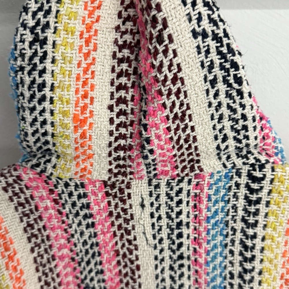 Baja Joe Mexican Blanket Hoodie Baja Pullover Striped Surf Skate Festival Boho M - Picture 16 of 16
